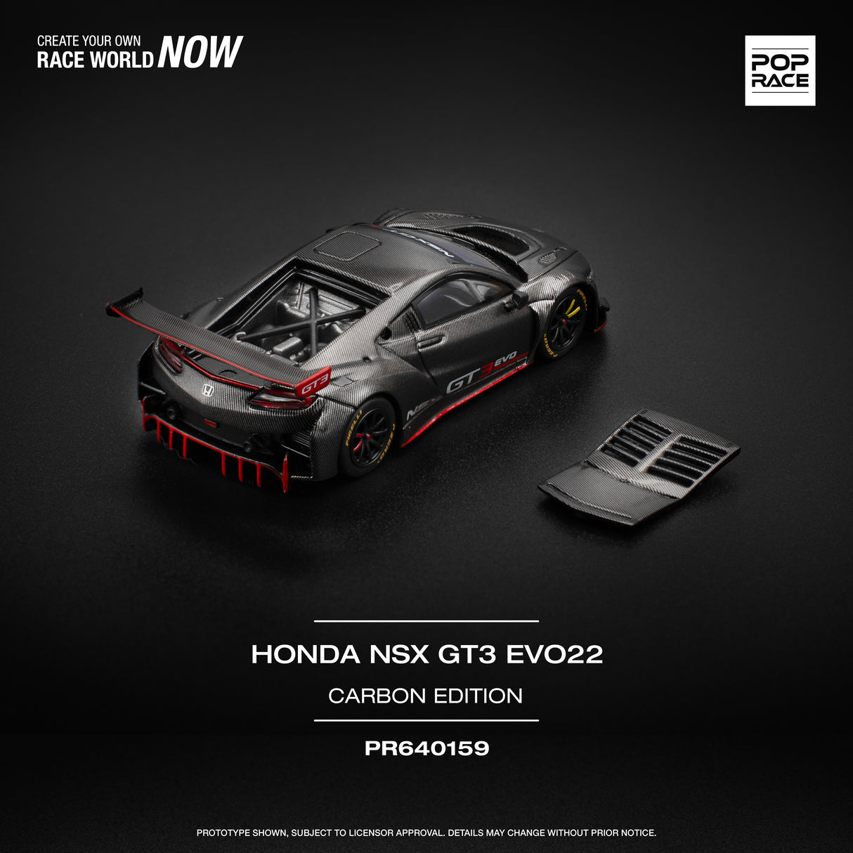 Pop Race 1:64 Honda NSX (NC1) GT3 EVO22 Carbon Fiber Edition