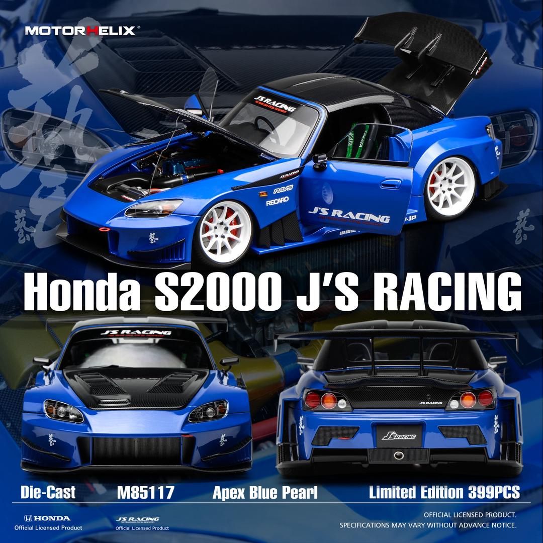 *PREORDER* MotorHelix 1:18 Honda S2000 J's Racing in Apex Blue Pearl