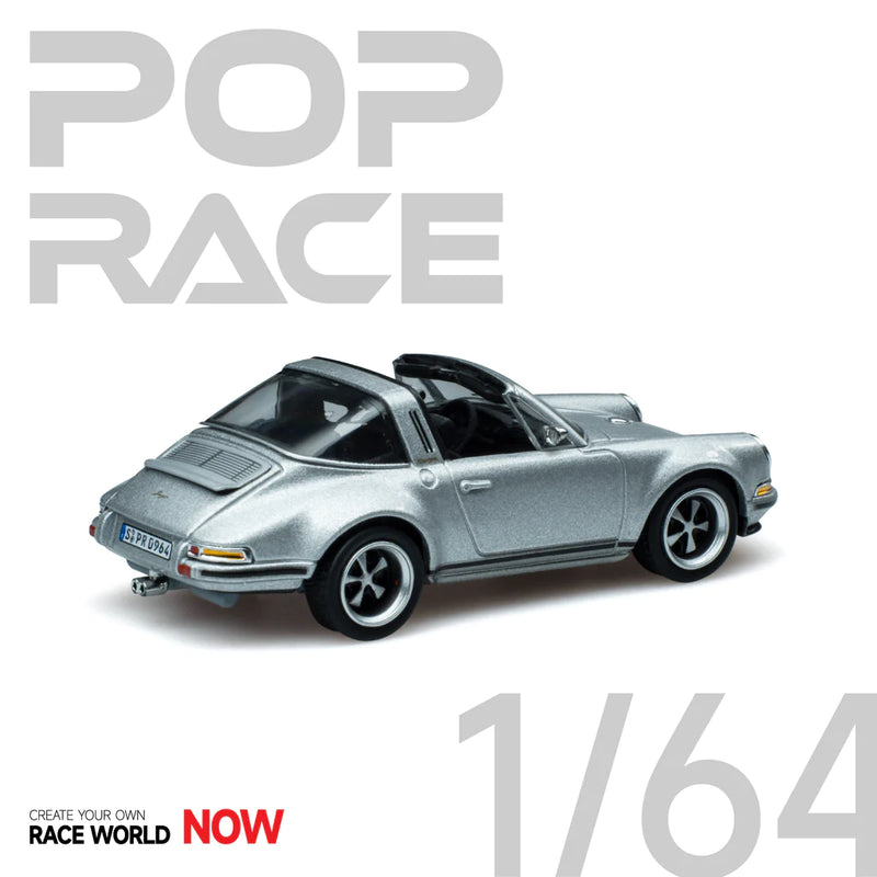 Pop Race 1/64 Porsche 964 Singer Targa in Silver