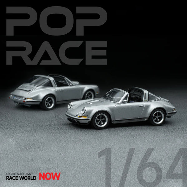 Pop Race 1/64 Porsche 964 Singer Targa in Silver