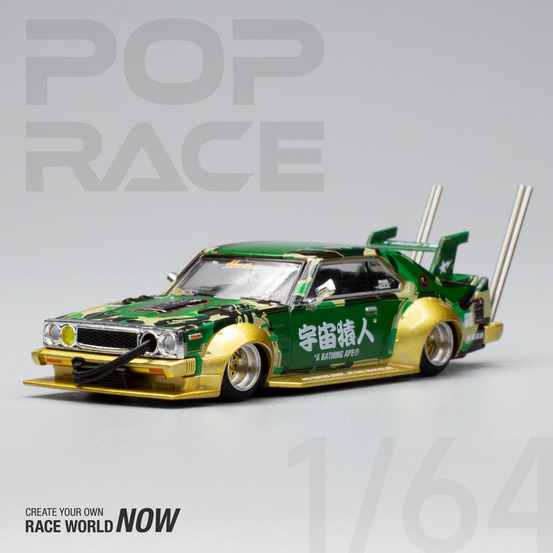 Pop Race 1/64 Nissan Skyline (C210) Kaido Racer Bosozuko Style BAPE 30th Anniversary Edition