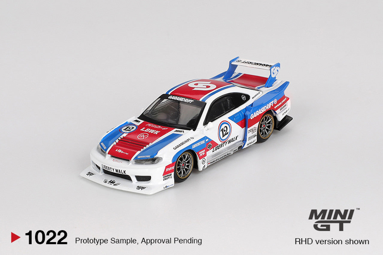 MINIGT LIBERTY WALK 35GT-R & S15 (2台SET) PREORDER*MINIGT 1:64 Nissan LB-Super Silhouette S15 SILVIA