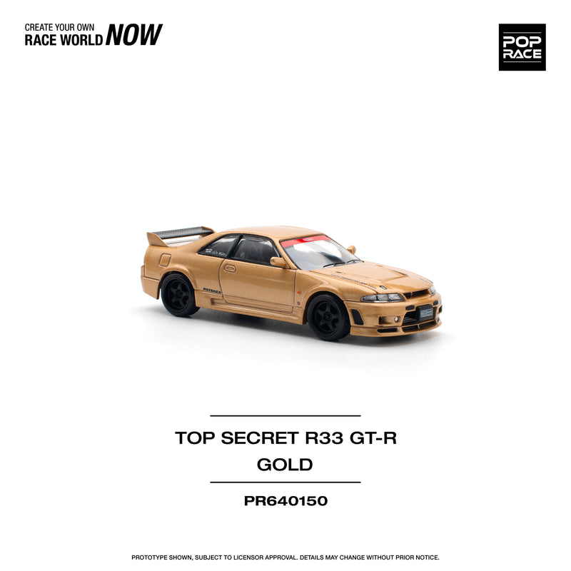 *PREORDER* Pop Race 1:64 Nissan Skyline (BNCR33) Top Secret in Gold
