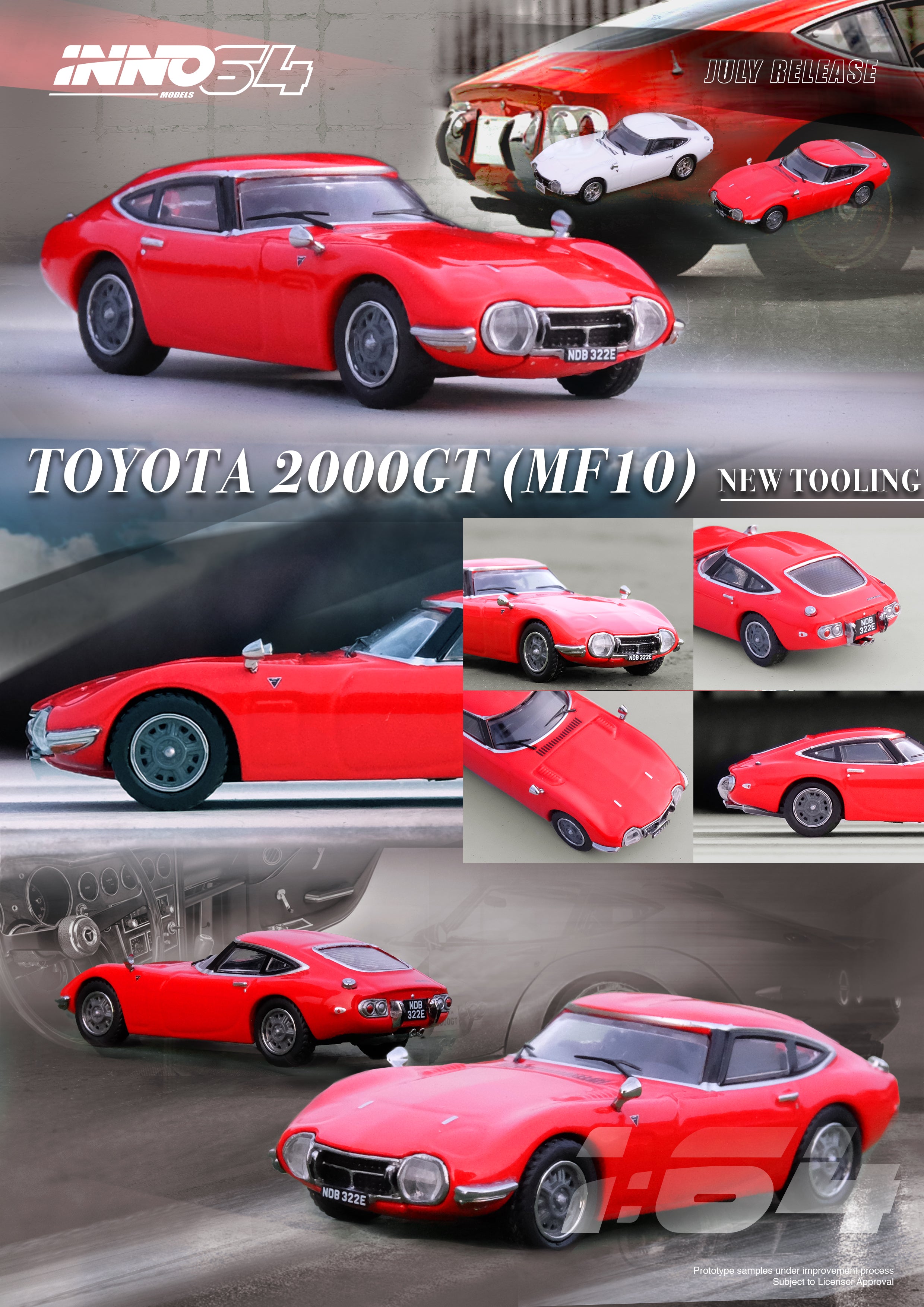 INNO64 1:64 Toyota 2000GT in Solar Red | Collectible Model Car