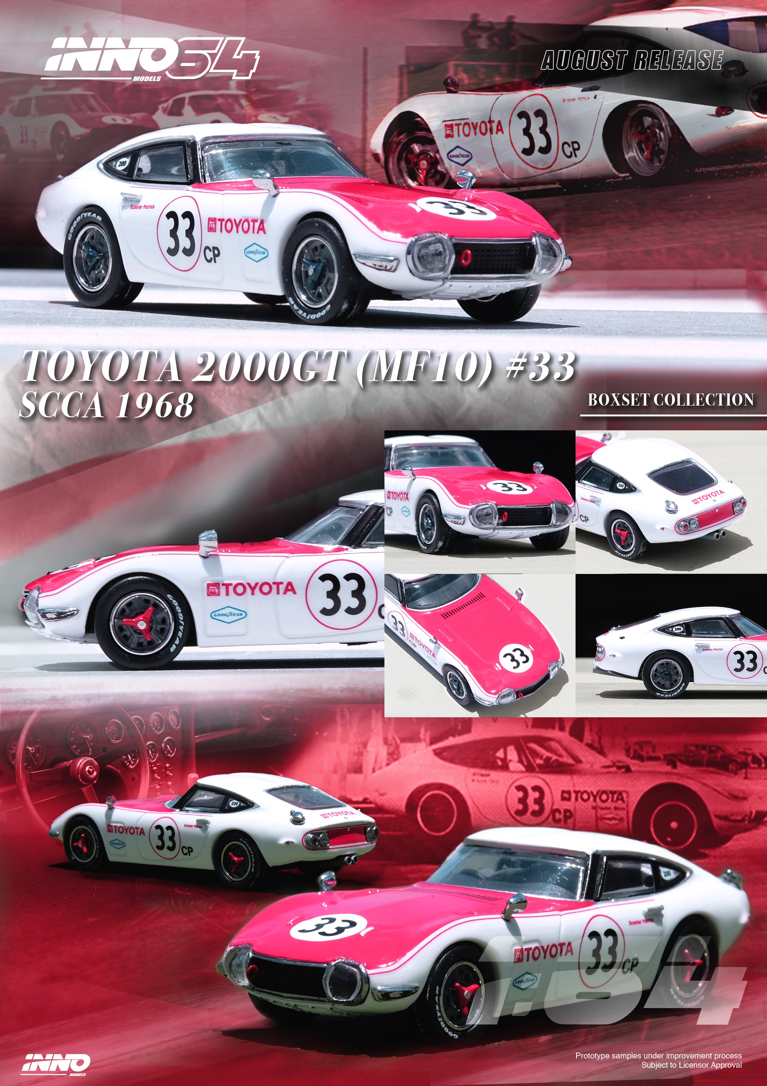 INNO64 1:64 Toyota 2000GT in Solar Red | Collectible Model Car