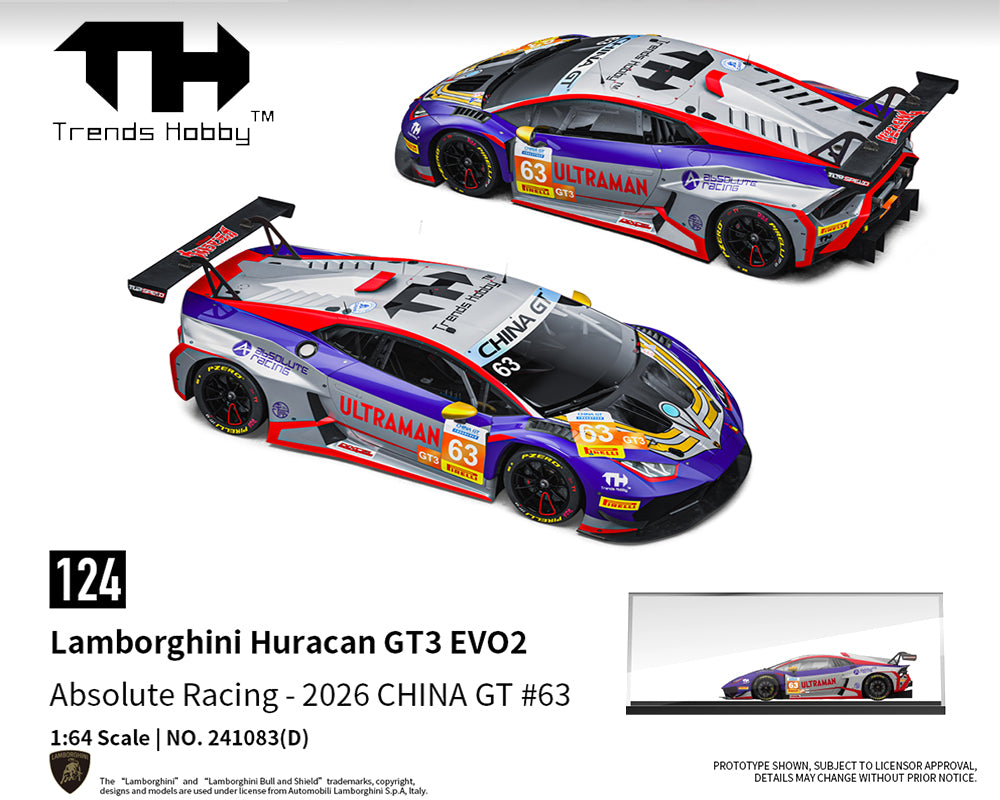 *PREORDER* Trends Hobby 1:64 Lamborghini Huracan GT3 EVO2 Absolute Racing 2026