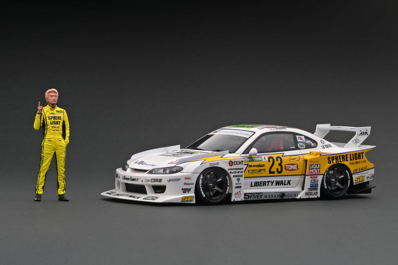Ignition Model 1:18 Nissan Silvia (S15) LBWK Super Silhouette with Mr. Hibino Figure