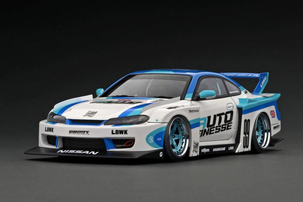 *PREORDER* Ignition Model 1:18 Nissan Silvia (S15) LBWK Super Silhouette in White / Blue