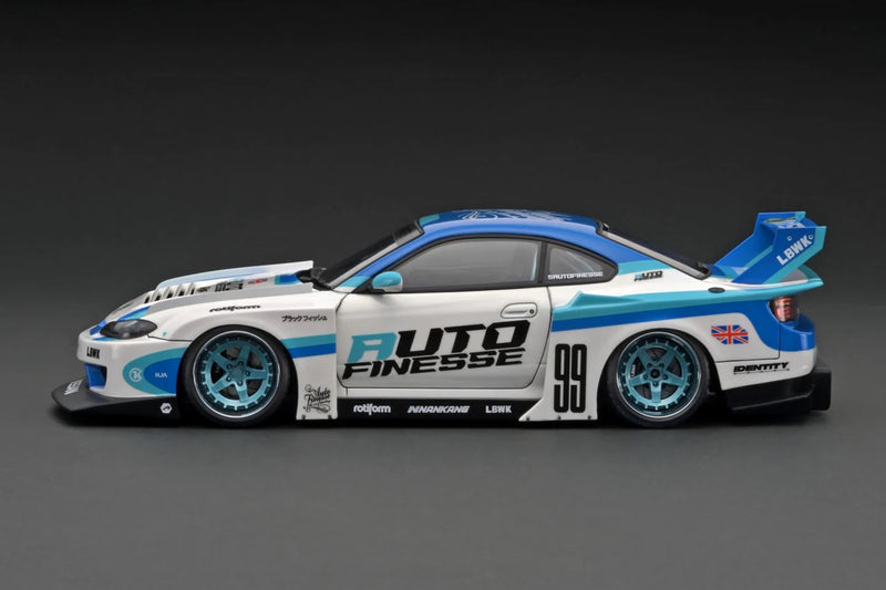 Ignition Model 1:18 Nissan Silvia (S15) LBWK Super Silhouette in White / Blue