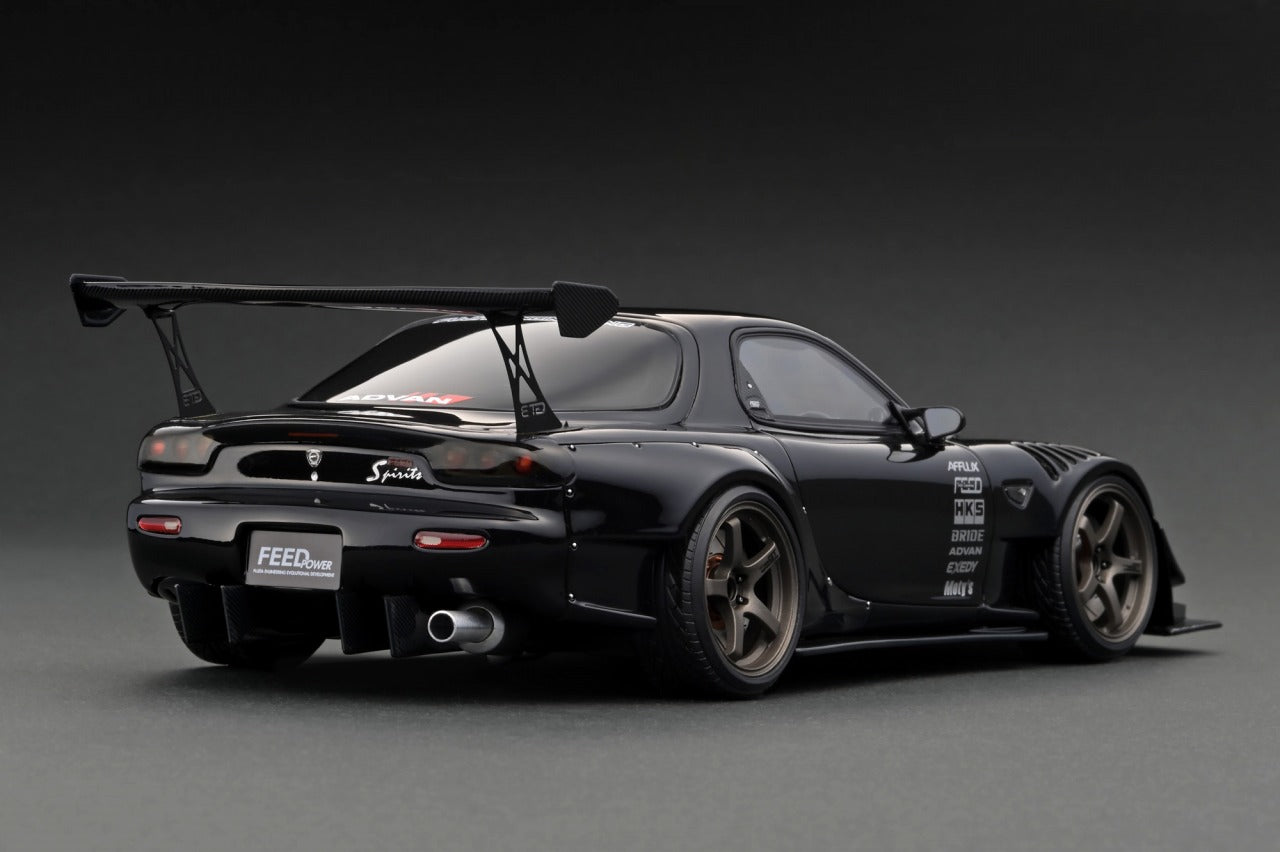イグニッションモデル 1/18 FEED RX-7 IG2047 ホワイト Ignition Model 1:18 Mazda RX-7 (FD3S) FEED Afflux GT3 in Black