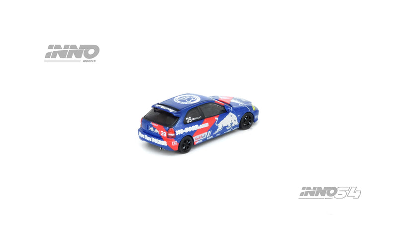 INNO64 1/64 Honda Civic Type-R (EK9) "NO GOOD RACING" Red Bull Livery