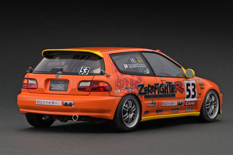 *PREORDER* Ignition Model 1:18 Honda Civic (EG6) ZERO FIGHTER in Orange with B16A Engine Display