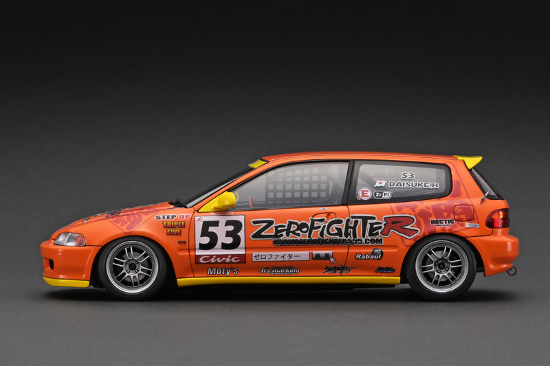 *PREORDER* Ignition Model 1:18 Honda Civic (EG6) ZERO FIGHTER in Orange with B16A Engine Display