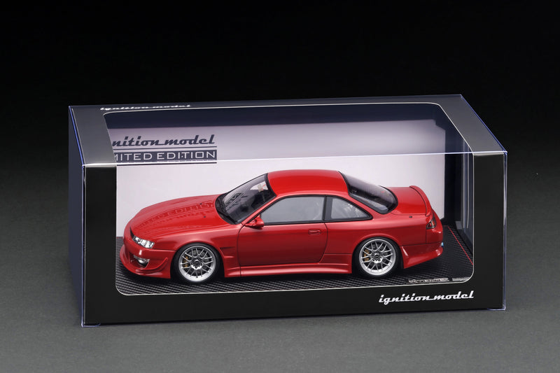 Ignition Model 1:18 Nissan Silvia (S14) VERTEX in Red Metallic with SR20 Engine Display