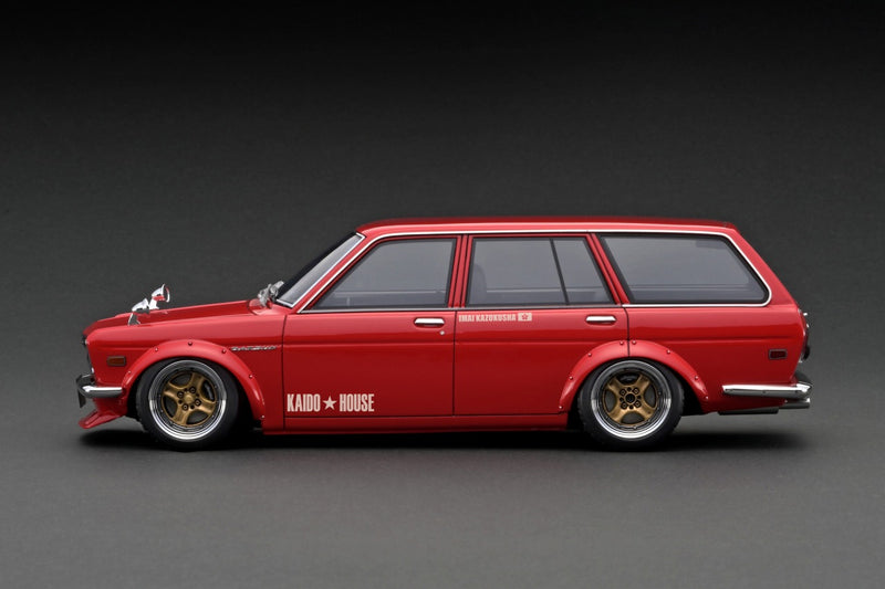 Ignition Model 1:18 Datsun Bluebird (510) Wagon KAIDO HOUSE in Red