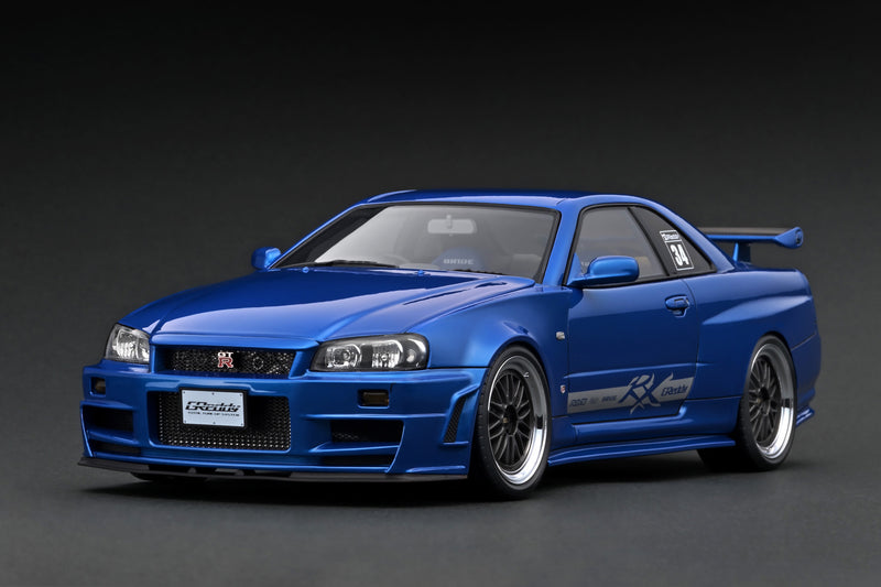 *PREORDER* Ignition Model 1:18 Nissan Skyline (R34) GT-R TRUST Greddy 34RX in Blue Metallic