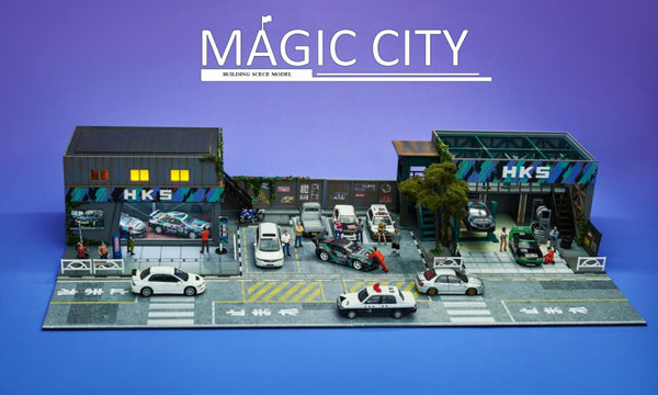 Magic City 1:64 HKS Showroom and Repair Shop Diorama