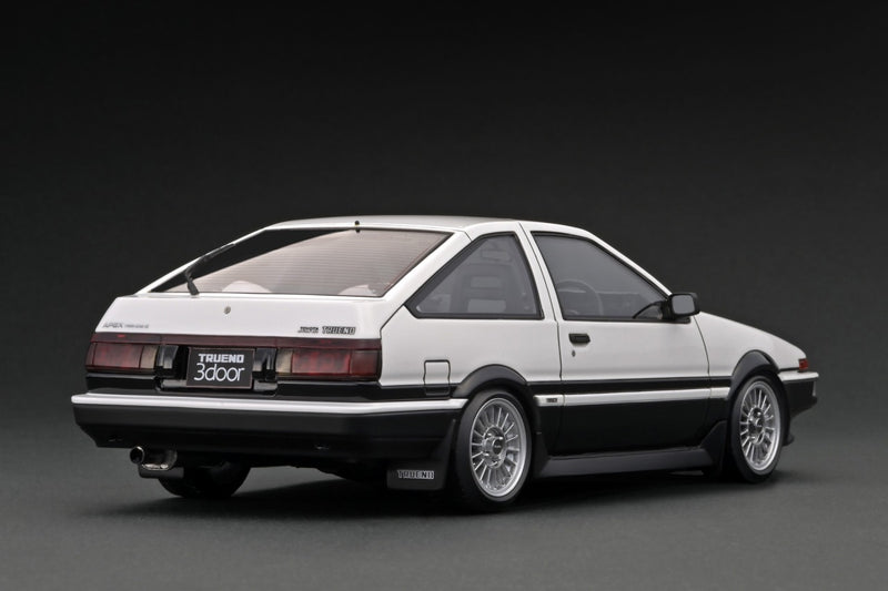 Ignition Model 1:18 Toyota Sprinter Trueno 3Dr GT Apex (AE86) in White & Black