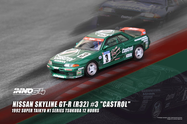 INNO64 1:64 Nissan Skyline GT-R (R32) #3 "TEAM CASTROL" Super Taikyu N1 Series Tsukuba 12 Hours 1992