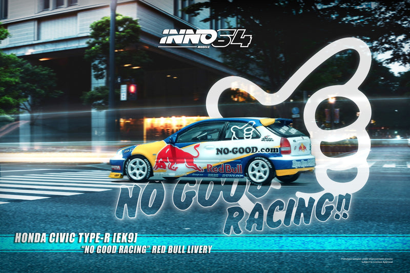 INNO64 1:64 Honda Civic Type-R (EK9) "NO GOOD RACING"  Red Bull Livery