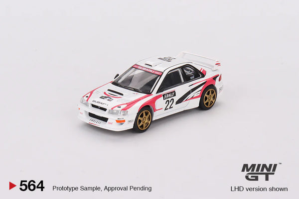 MINIGT 1:64 Subaru Impreza WRC98 1999 Rally Tour de Corse #22