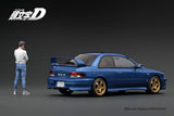 Ignition Model 1:18 Subaru Impreza WRX type R STi Version V (GC8) INITIAL D in Blue with Mr. Bunta Fujiwara
