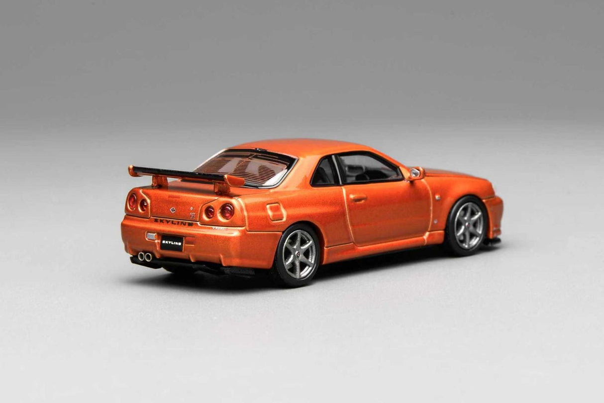 *PREORDER* MotorHelix 1:64 Nissan Skyline GT-R (R34) V-Spec Customized in Metallic Orange