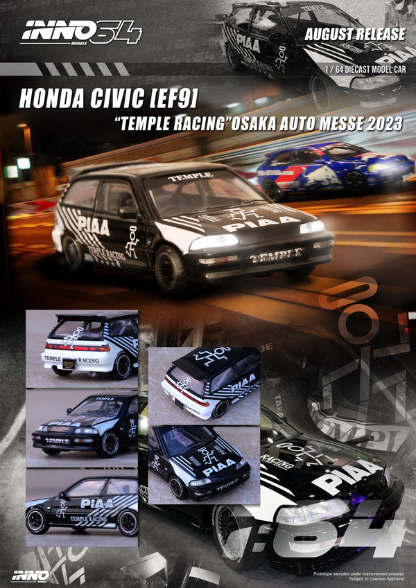 *PREORDER* INNO64 1:64 Honda Civic (EF9) "TEMPLE RACING" Osaka Auto Messe 2023