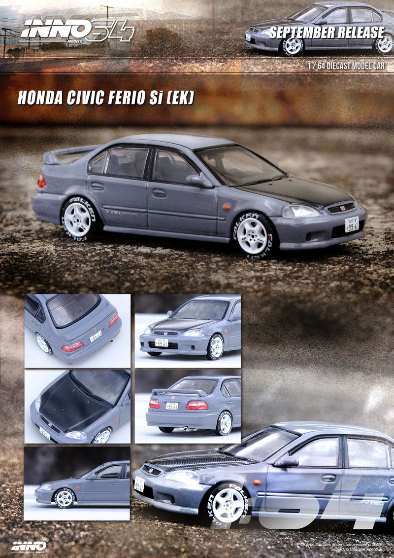 INNO64 1/64 Honda Civic Ferio Vi-RS JDM Mod Version in Cement Gray