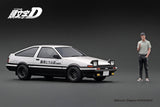 Ignition Model 1:18 Toyota Sprinter Trueno (AE86) 3DR in White & Black with Mr. Bunta Fujiwara