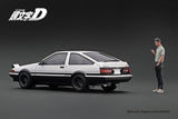 Ignition Model 1:18 Toyota Sprinter Trueno (AE86) 3DR in White & Black with Mr. Bunta Fujiwara
