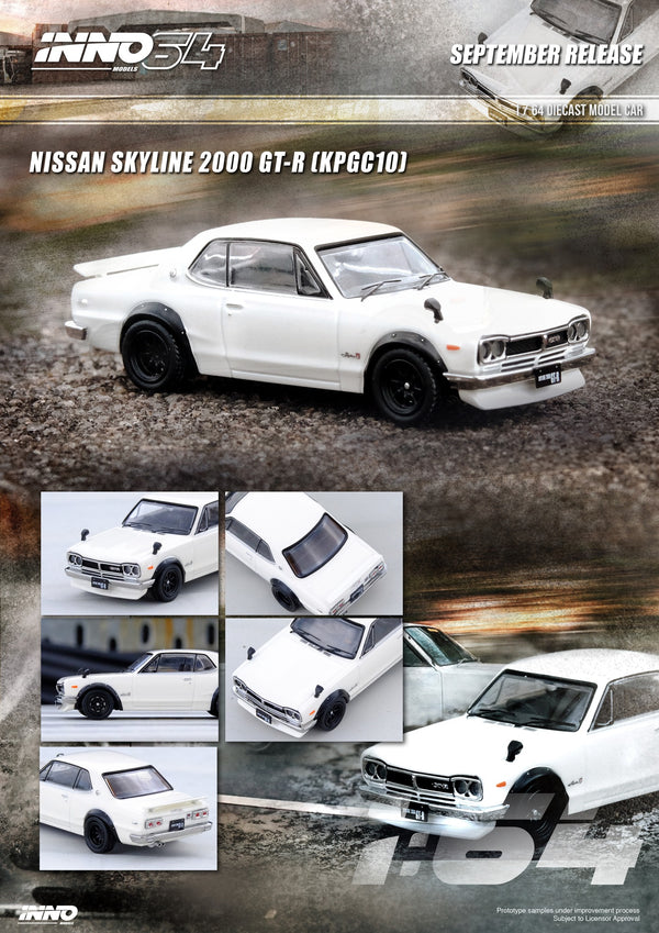*PREORDER* INNO64 1/64 Nissan Skyline (KPGC10) 2000 GT-R in White