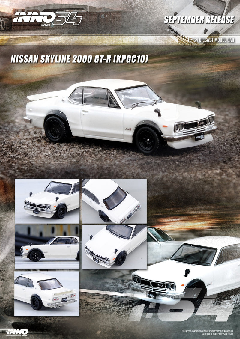 INNO64 1/64 Nissan Skyline (KPGC10) 2000 GT-R in White