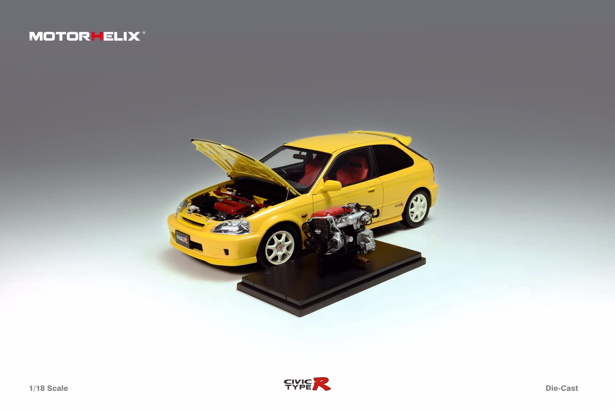 ミニカー MOTORHELIX 1/18 EK9 1/18 Motorhelix Honda Civic Type R (EK9) (Championship White