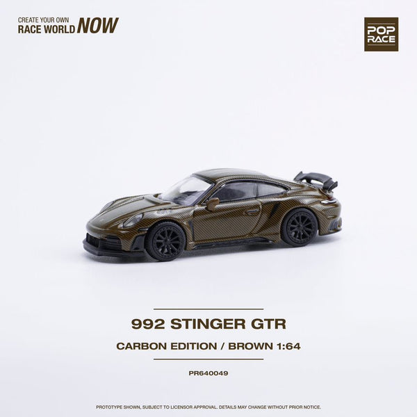 *PREORDER* Pop Race 1/64 Porsche 992 Stinger GTR Brown Carbon Fiber Edition