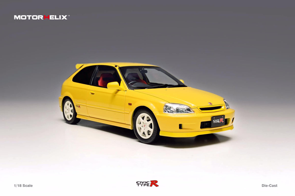 Ek9 Type R Yellow MotorHelix 1/18 Honda Civic Type-R Late Version (EK9) in Sunlight Yell ...