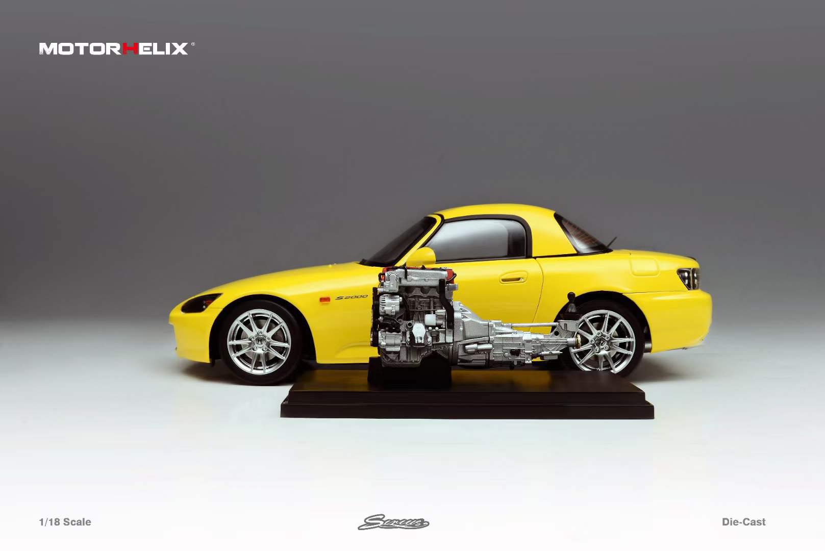 MotorHelix 1/18 Honda S2000 (AP2) in Indy Racing Yellow – Model