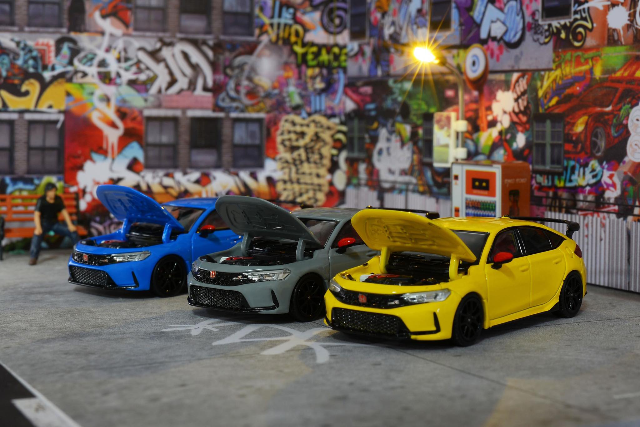 MotorHelix 1/64 Honda Civic Type-R (FL5) in Blue – Model Cars Houston
