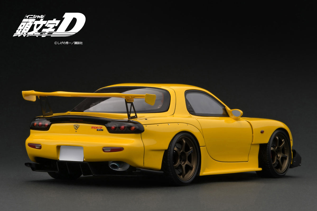 Initial D Rd 7 Ignition Model 1:18 Initial D Mazda RX-7 (FD3S) Yellow with Mr. Keisuk ...
