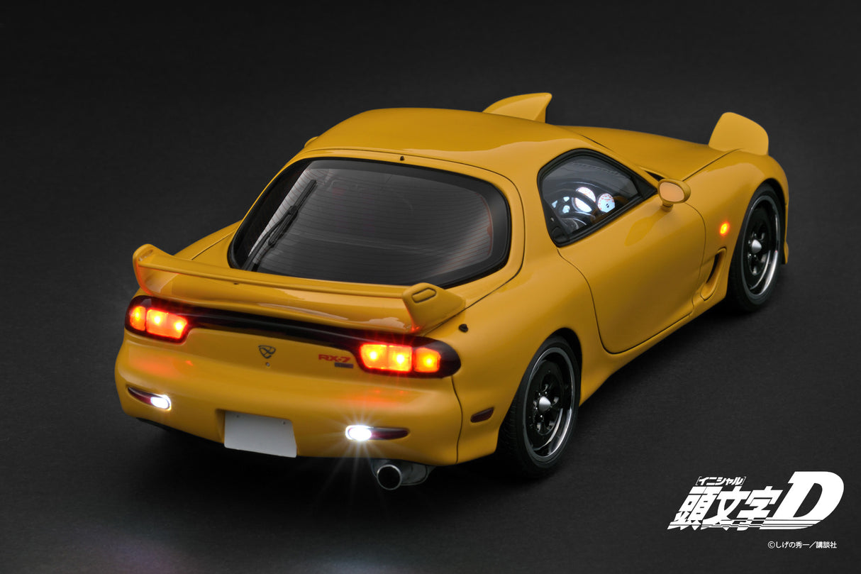 *PREORDER* Ignition Model 1:18 Initial D Mazda RX-7 Mazda Speed A-spec (FD3S) in Yellow with Sound & LED Version