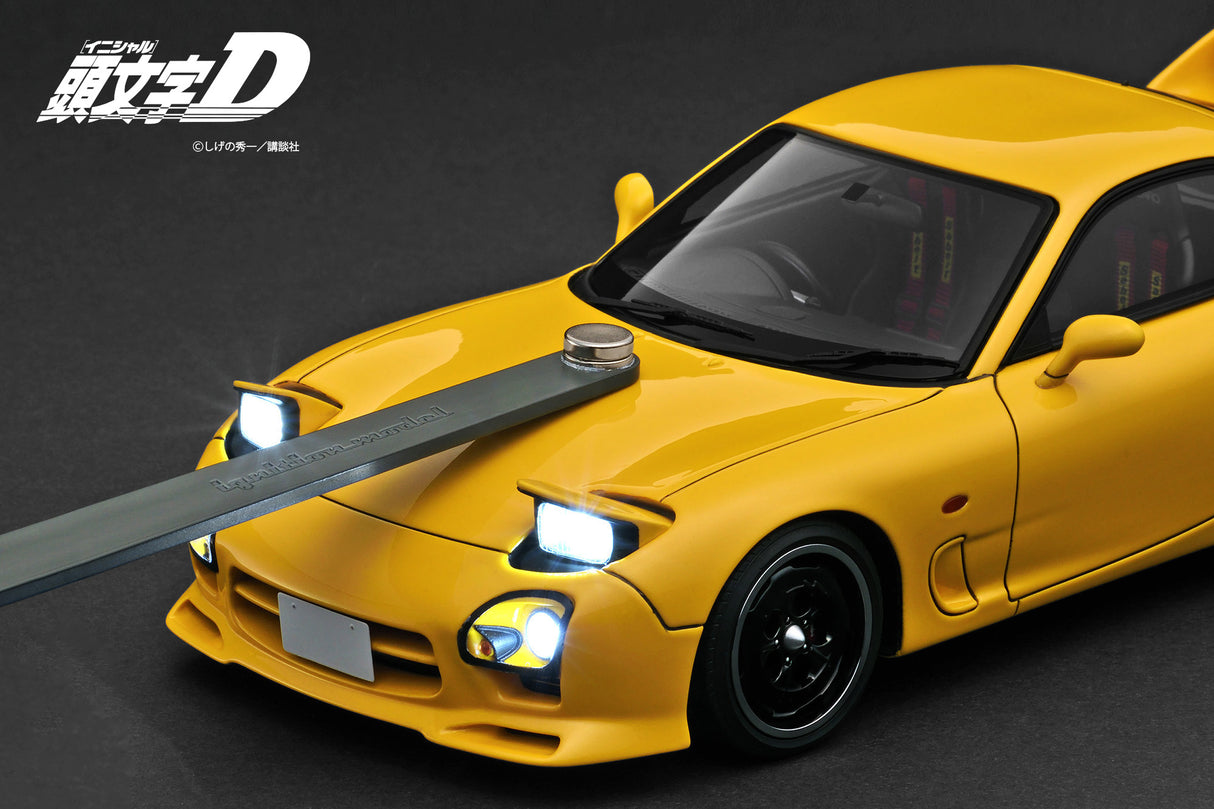 *PREORDER* Ignition Model 1:18 Initial D Mazda RX-7 Mazda Speed A-spec (FD3S) in Yellow with Sound & LED Version