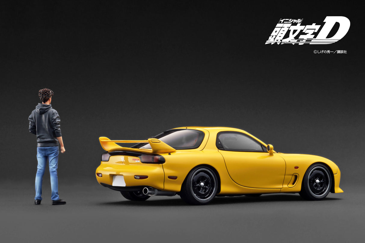 *PREORDER* Ignition Model 1:18 Initial D Mazda RX-7 Mazda Speed A-spec (FD3S) in Yellow with Mr. Keisuke Takahashi
