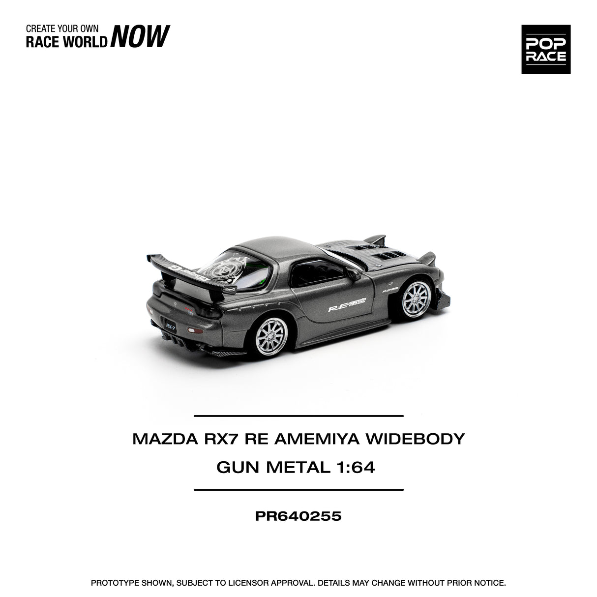 *PREORDER* Pop Race 1:64 Mazda RX-7 (FD3S) RE-Amemiya in Gun Metal