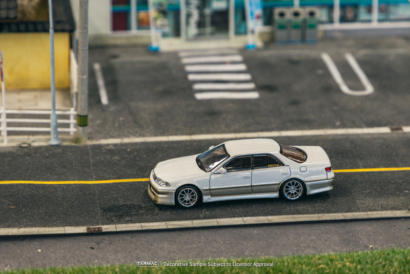 *PREORDER* Tarmac Works 1/64 Toyota JZX100 Mark II VERTEX Lamely Special in White Metallic