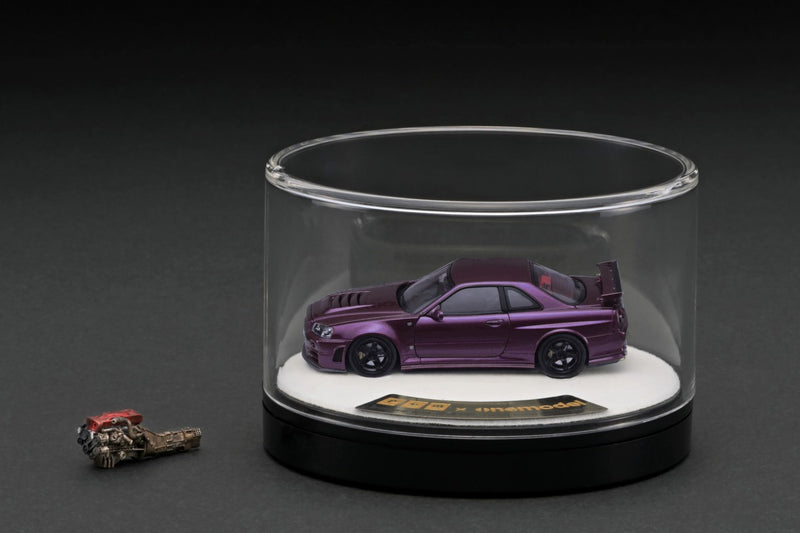 PGM x One Model 1:64 Nissan Skyline GT-R (R34) in Midnight Purple Luxury Version