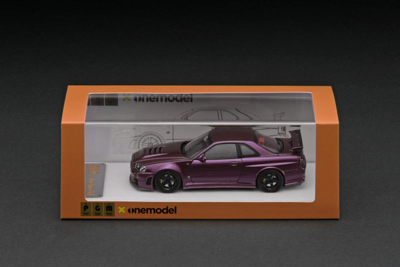 PGM x One Model 1:64 Nissan Skyline GT-R (R34) in Midnight Purple Regular Version