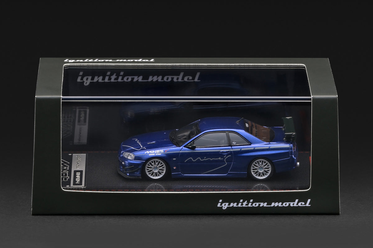 *PREORDER* Ignition Model 1:64 Nissan Skyline GT-R (BNR34) MINE'S in Blue Metallic