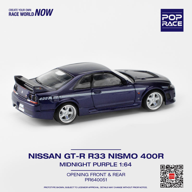 *PREORDER* Pop Race 1/64 Nissan Skyline (BNCR33) NISMO 400R in Midnight Purple