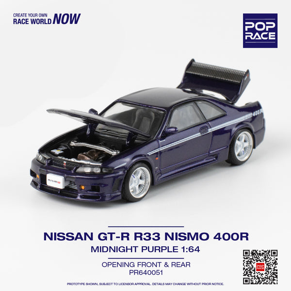 *PREORDER* Pop Race 1/64 Nissan Skyline (BNCR33) NISMO 400R in Midnight Purple