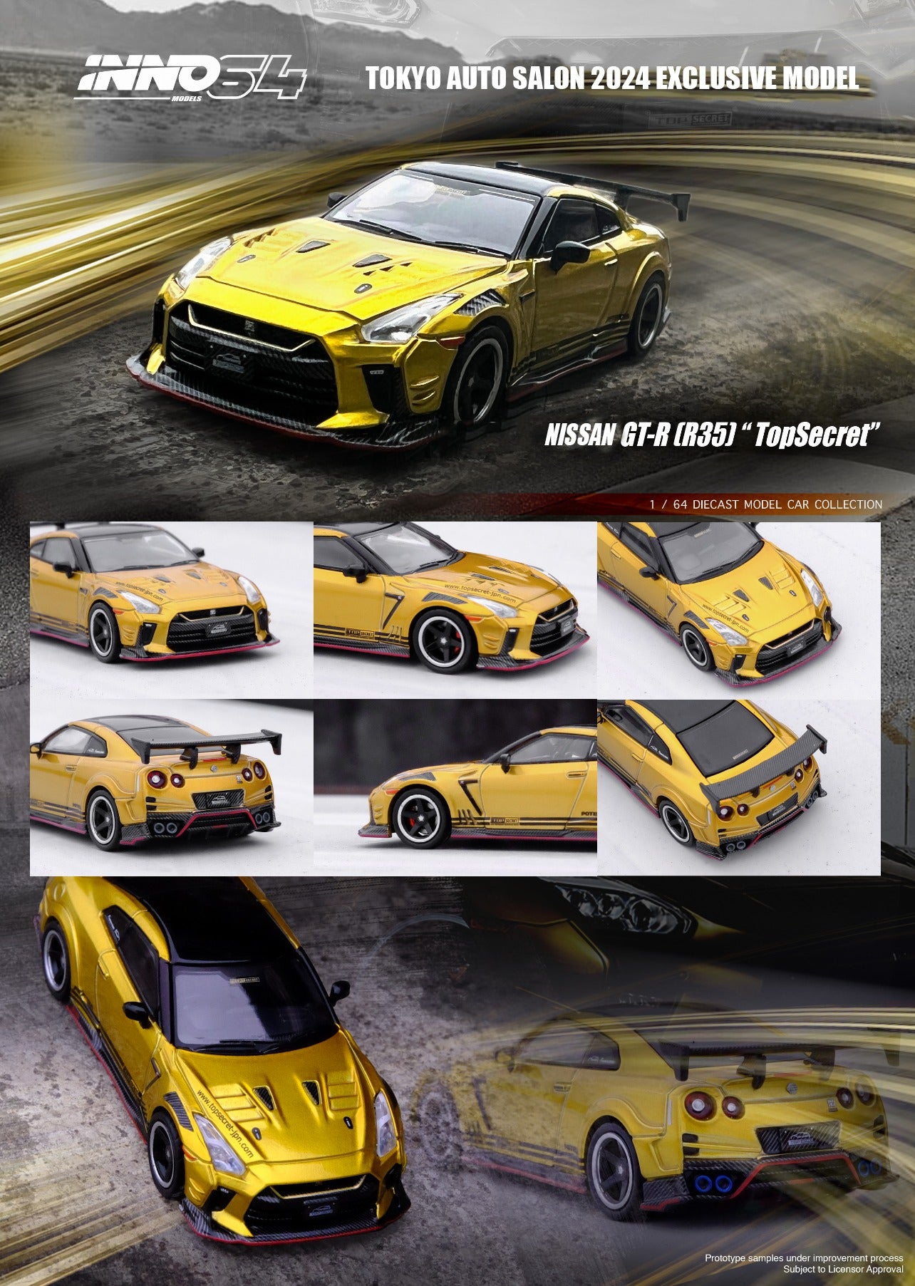 inno64 GT-R R35 東京オートサロン2024 トップシークレット INNO64 1:64 Nissan GT-R (R35)